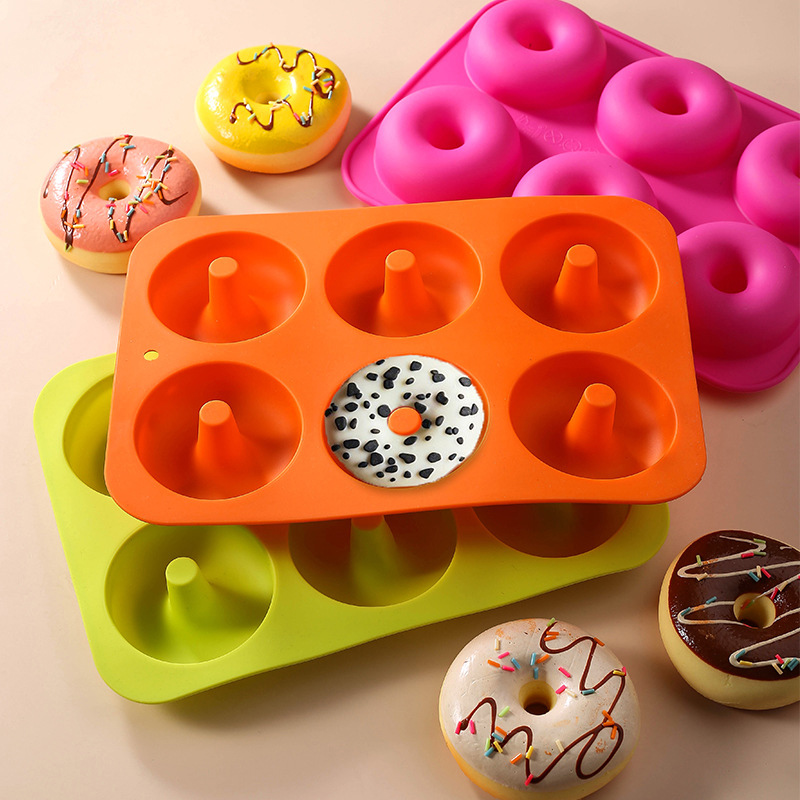 Silicone Donut Molds - Socraigh Panna Silicone Nonstick, Just Pop! Teas Resistant, déanann sé bagels fianán císte taoschnó foirfe, BPA saor in aisce, miasniteoir sábháilte